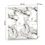SOGA Peel & Stick Floor and Wall Tiles 30 x 30cm 10 Pack Black White Faux Marble