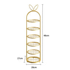 SOGA 6 Tier Bunny Ears Gold Plated Metal Shoe Organizer Space Saving Portable Footwear Storage Shelf