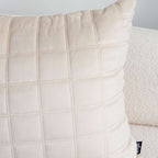 SOGA 50cm Beige Quilted Grid Pattern Decorative Throw Pillow $ 61