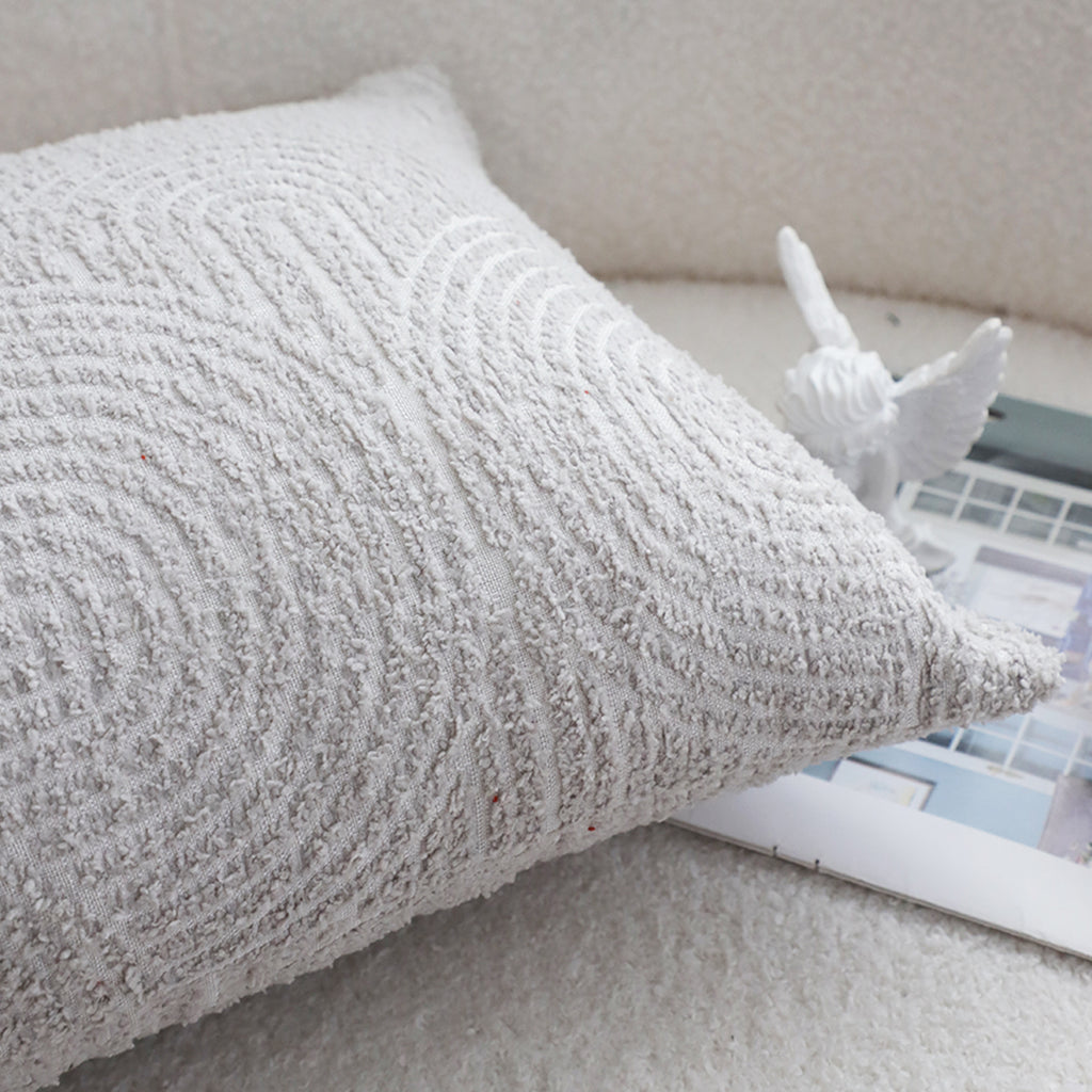 SOGA 2X 35cm Throw Pillow Beige Gray Lumbar Embroidered Decorative Cover Stitch for Home Decor