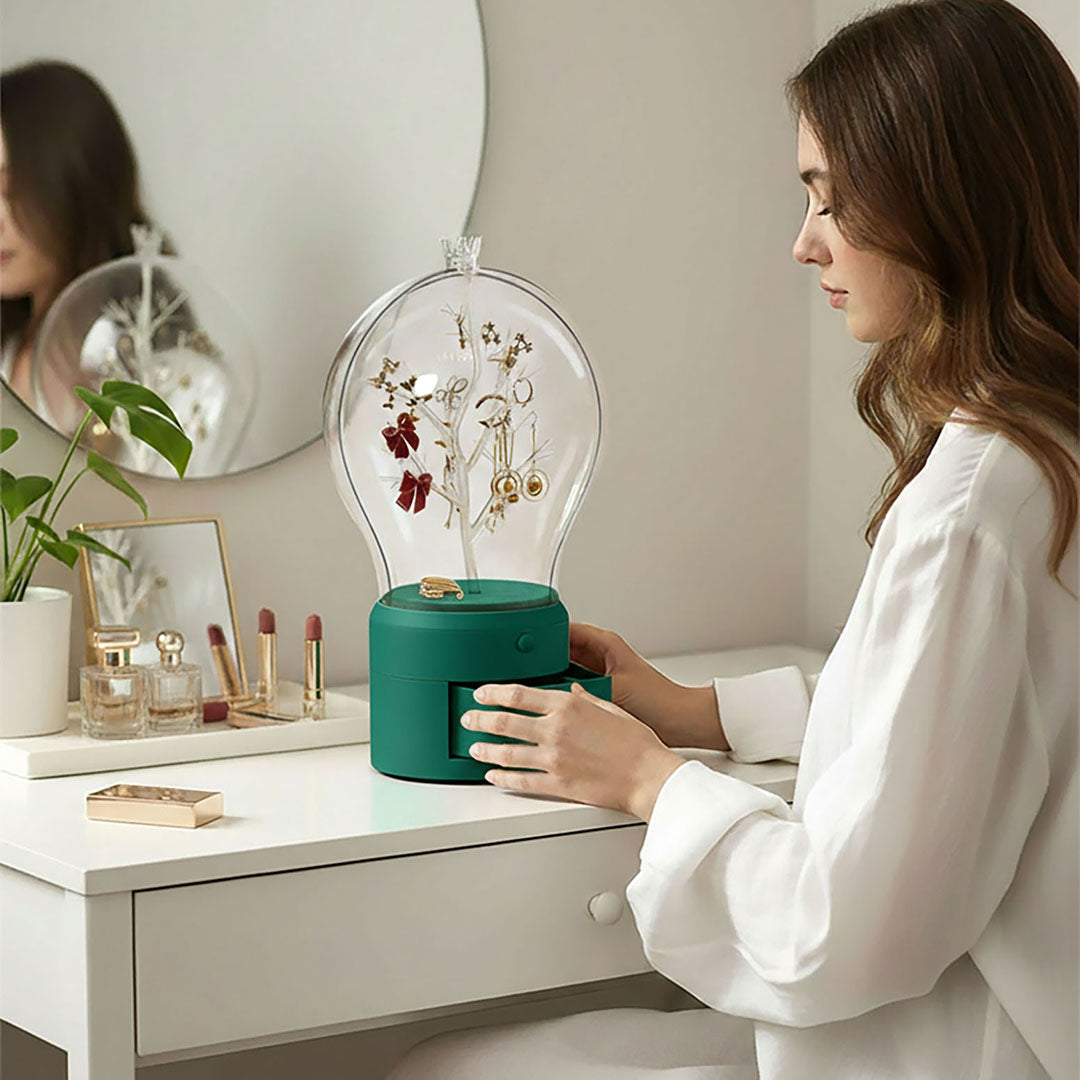 SOGA Green 360 Degree 2 Layered Jewelry Storage Box Waterproof Dustproof Accessories Organiser