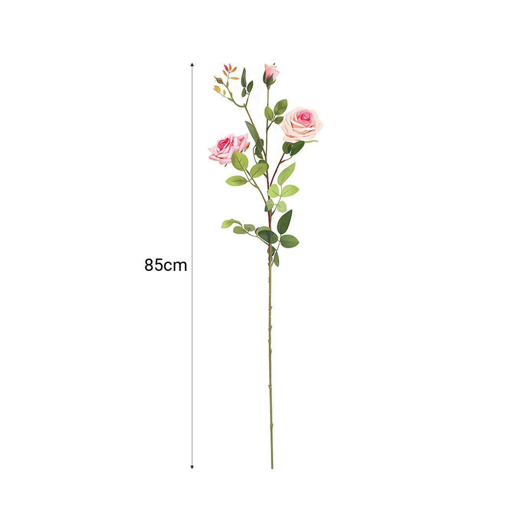 SOGA 51cm Blue Glass Tall Floor Vase with 12pcs Pink Artificial Fake Flower Set