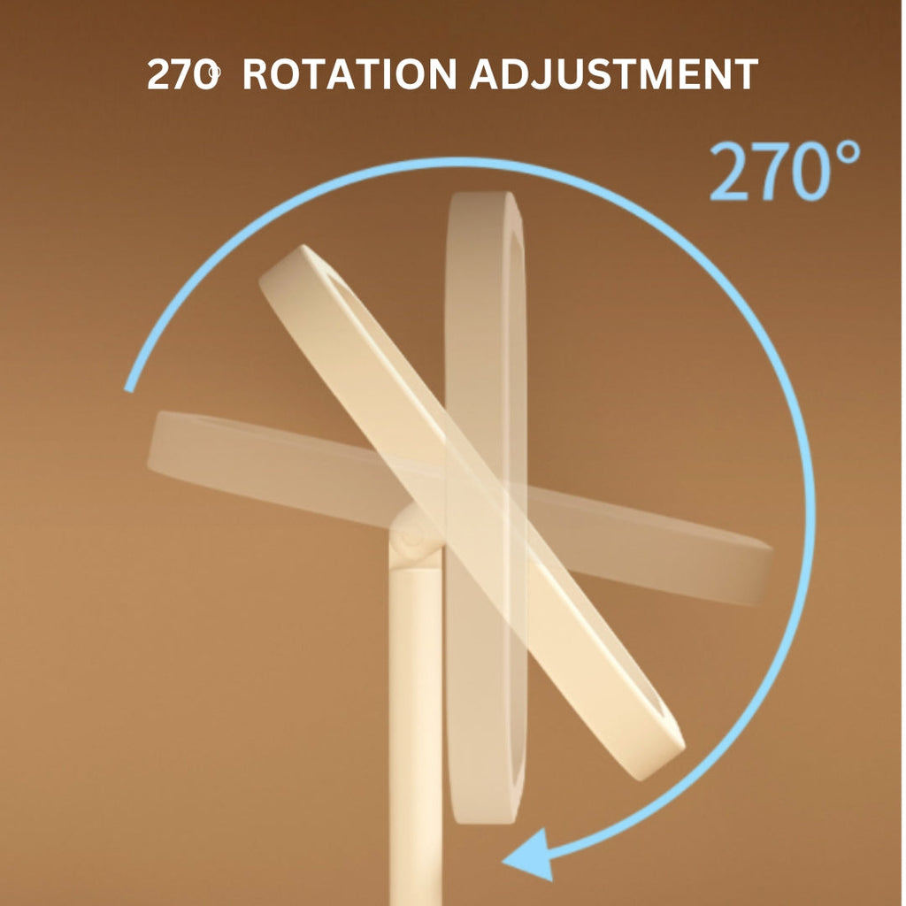 SOGA 26cm White Squared Smart LED Makeup Bedroom Table Vanity Mirror Tricolor Adjustable Light