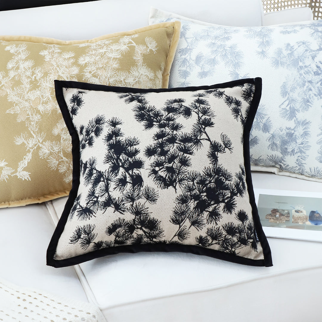 SOGA 2X 45cm Throw Pillow Black and White Wide Border Square Pillow Stylish Decorative Cushion Living Room