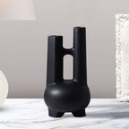 SOGA 2X Ornament Modern Geometric Vase Minimalist Double Tube Abstract Sculpture for Home Décor