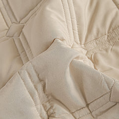 SOGA Beige 183cm Wide Mattress Cover Thick Quilted Stretchable Bed Spread Sheet Protector with Pillow Covers
