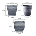 SOGA Home & Living Bundle – Weathered Grey Square & Round Resin Plant Pots for Indoor Decor