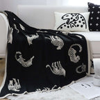 SOGA 2X Black Cream Animal Print Throw Blanket 130x180cm Acrylic $ 189