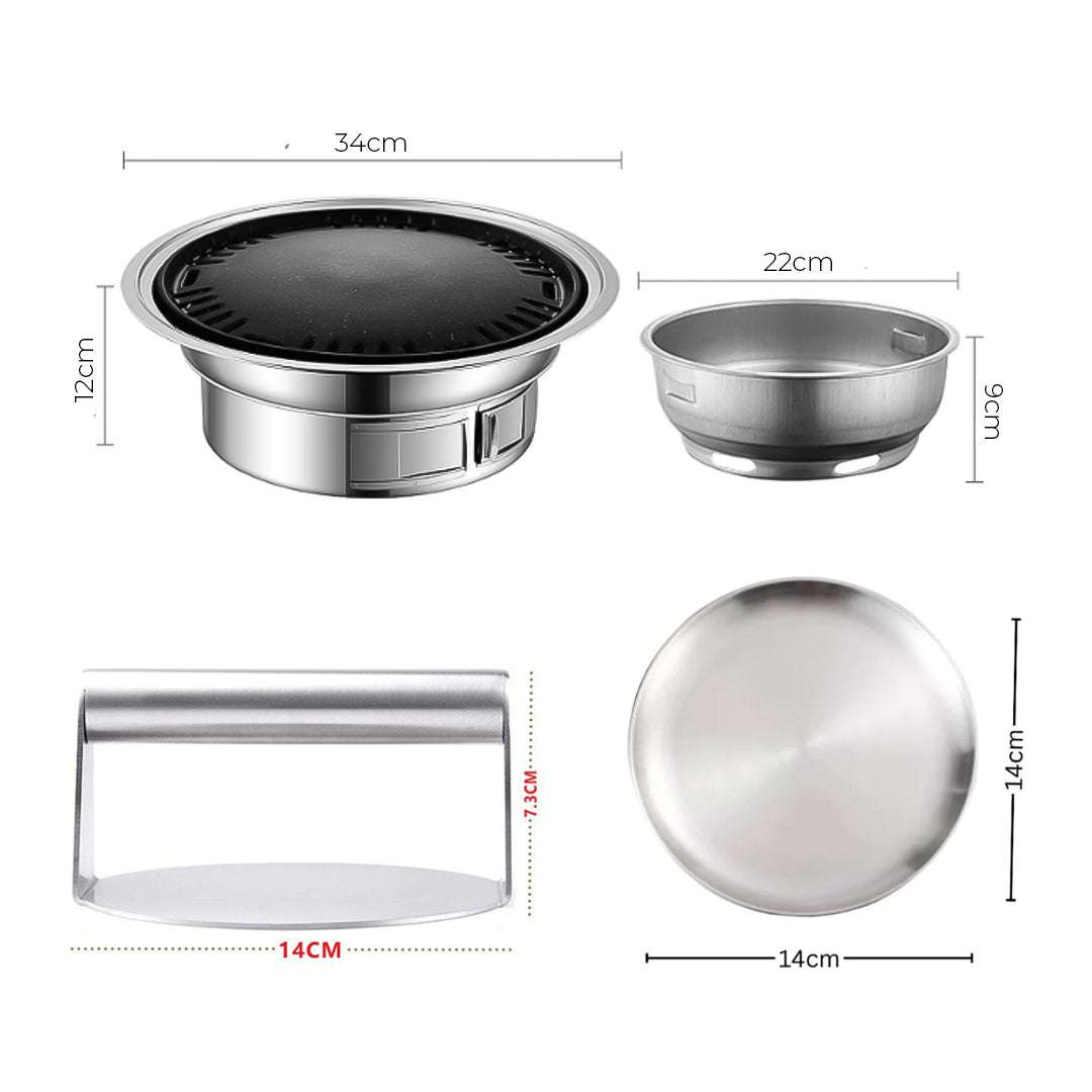 SOGA Kitchenware Bundle – Stainless Steel BBQ Grill, Burger Press & Premium Grilling Plate $ 144