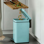 SOGA 2X Foot Pedal Stainless Steel Rubbish Recycling Garbage Waste Trash Bin Square 6L Blue