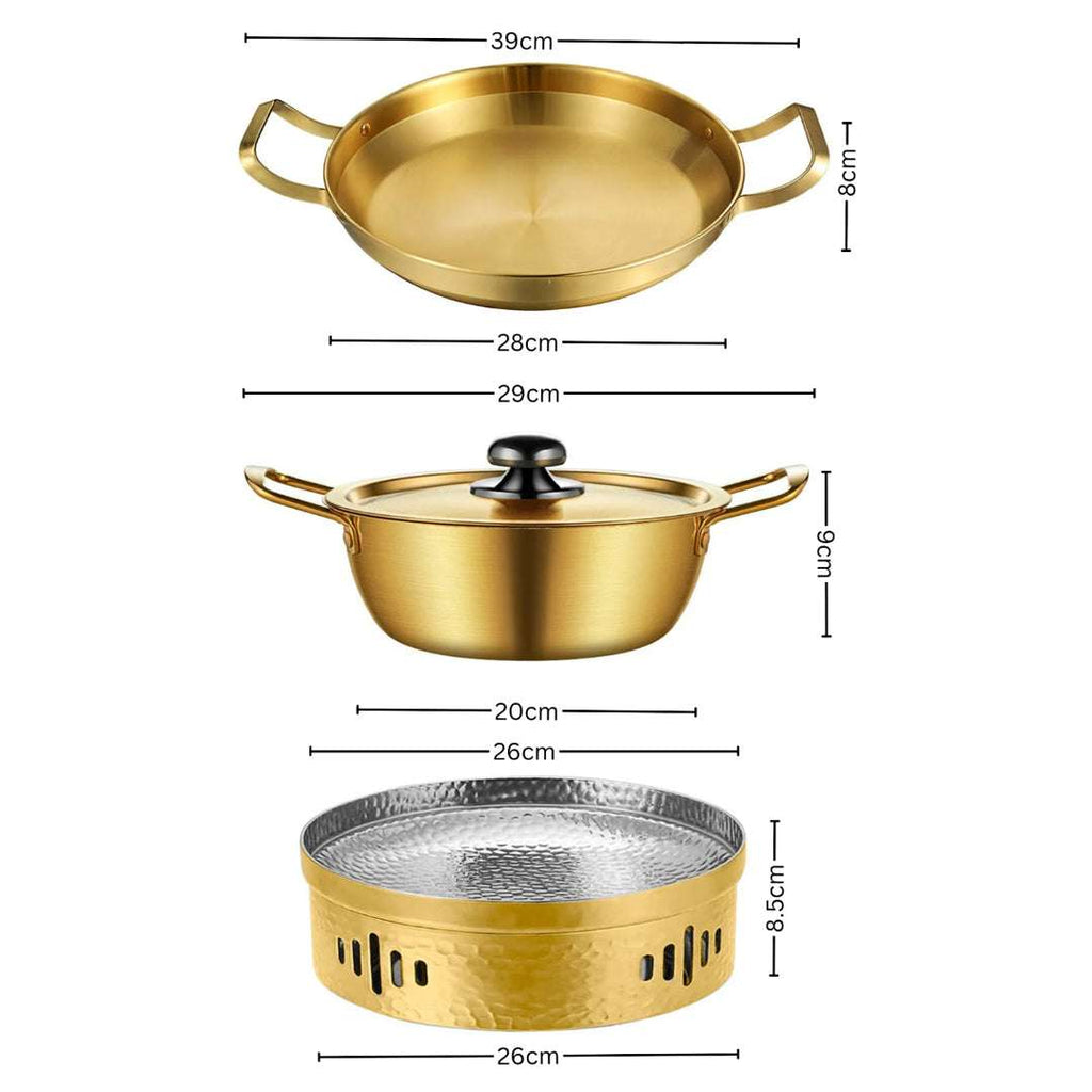 SOGA Kitchenware Bundle – Gold & Yellow Dry Pots and Ramen Pot for Stylish Kitchen Cooking $ 153
