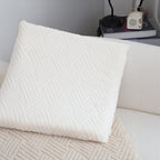SOGA White Chevron Cushion – Soft Square Plush Backrest Pillow