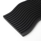 SOGA 39cm Black Wave Ribbed Wooden  - Premium Beech Wood Decorative Tray