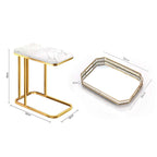 SOGA Home & Living Bundle – White Stone Side Table & Gold Mirror Tray Organizer for Home $ 0