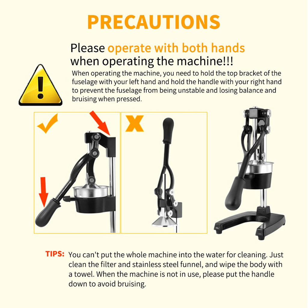 SOGA 2X Commercial Heavy-Duty Manual Citrus Juicer Hand Press Extractor – Pink