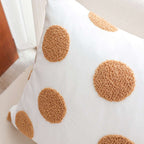 SOGA Tufted Cushion 45cm White Brown Polka Dot Circle Pattern Decorative Throw Pillow $ 66
