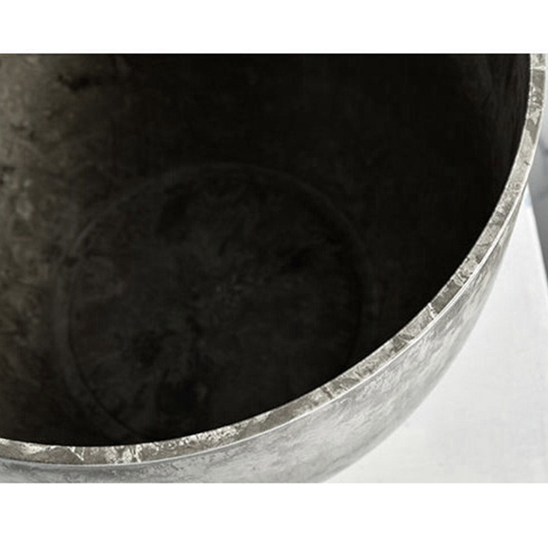 SOGA 2X 32cm Rock Grey Round Resin Plant Flower Pot in Cement Pattern Planter Cachepot for Indoor Home Office