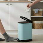 SOGA 4X Foot Pedal Stainless Steel Rubbish Recycling Garbage Waste Trash Bin U Blue 10L