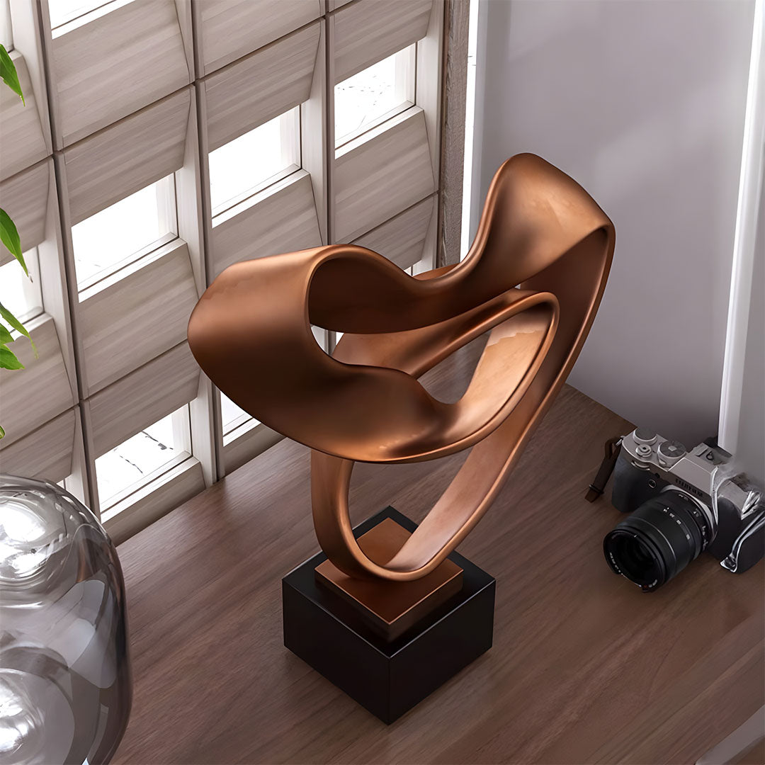 SOGA 45cm Bronze Ribbon Sculpture
