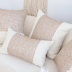 SOGA 2X 35cm Modern Beige Color Block Textured Decorative Throw Pillow