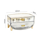 SOGA 2X 2 Tier Transparent Multifunctional Countertop Cosmetic Storage Makeup Skincare Holder Jewelry Cabinet Bathroom Desk Drawer Vanity Organiser