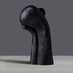 SOGA 38cm Black Head Sculpture – Minimalist Resin Decor