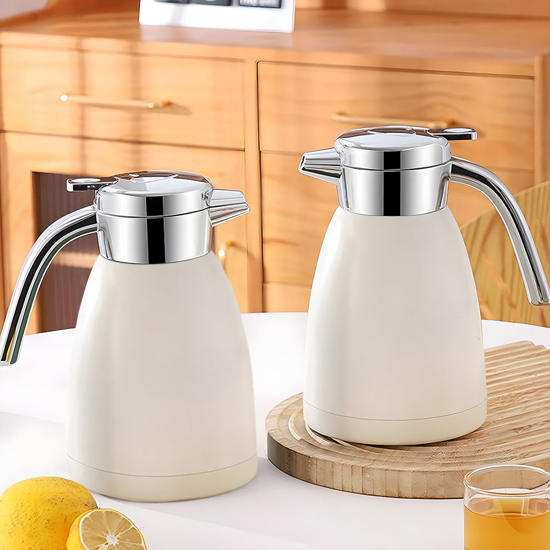 SOGA 2.2L Stainless Steel Water Bottle Insulated Vacuum Flask Coffee Jug Thermal White