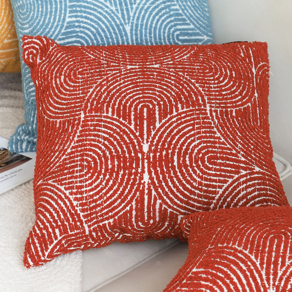 SOGA 50cm Throw Pillow Burgundy Cinnabar Perfect Burnt Indoor and Outdoor Corded for Home Decor