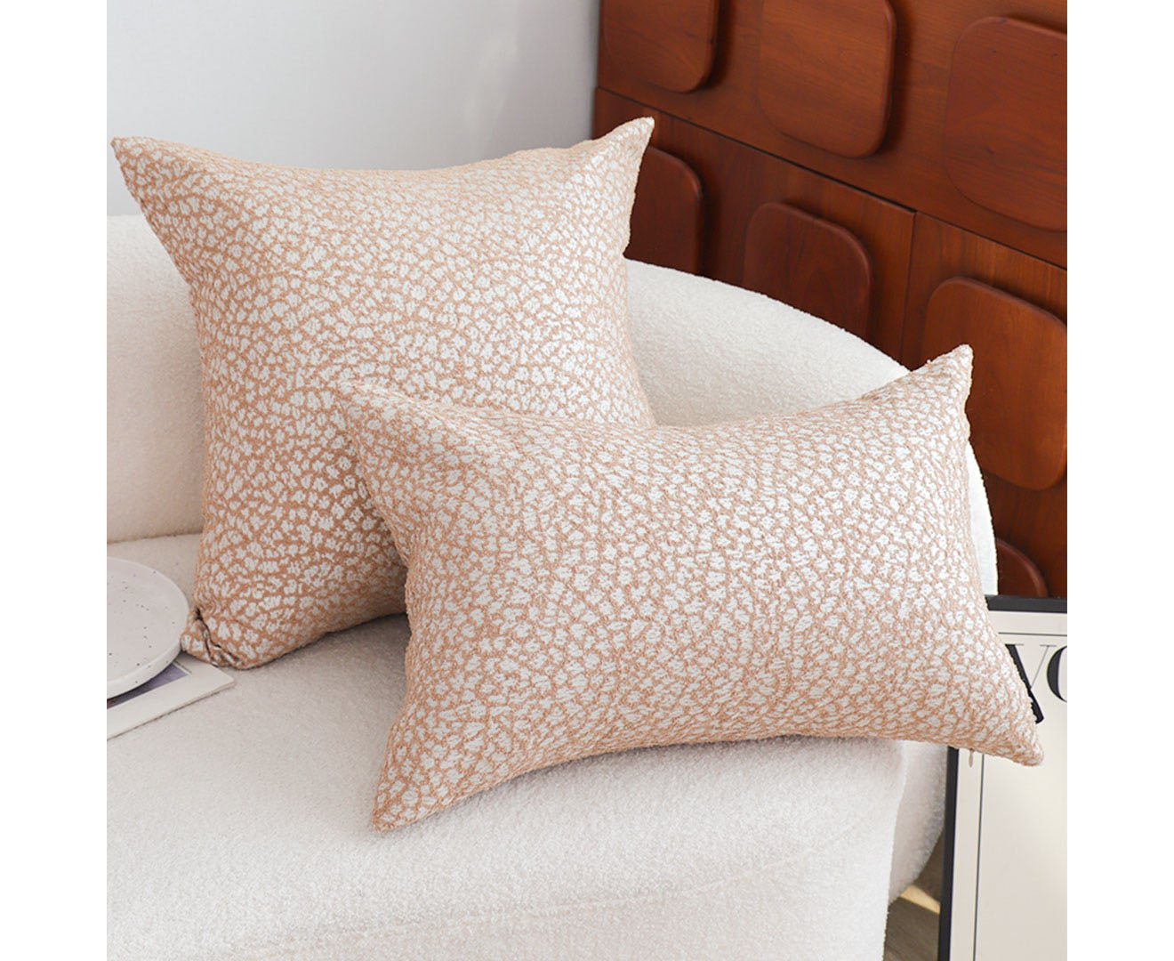 SOGA 35cm Neutral Beige Speckled Pattern Contemporary Throw Pillow