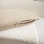 SOGA Beige Chevron Cushion – Soft Plush Backrest Pillow for Home & Office