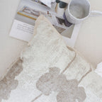 SOGA 2X 45cm Botanical Beige Poppy Flower Print Linen Decorative Throw Pillow