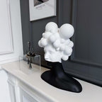 SOGA 30cm Bubble Head Sculpture – Black & White Resin Art for Decor