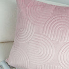 SOGA 50cm Pink Textured Geometric Pattern Decorative Throw Pillow $ 61