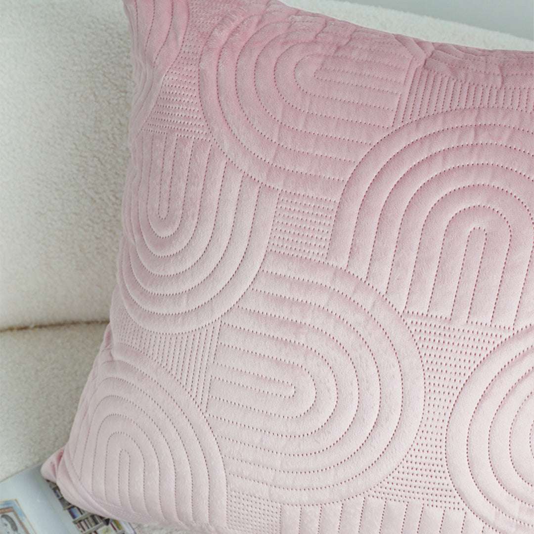 SOGA 50cm Pink Textured Geometric Pattern Decorative Throw Pillow $ 61
