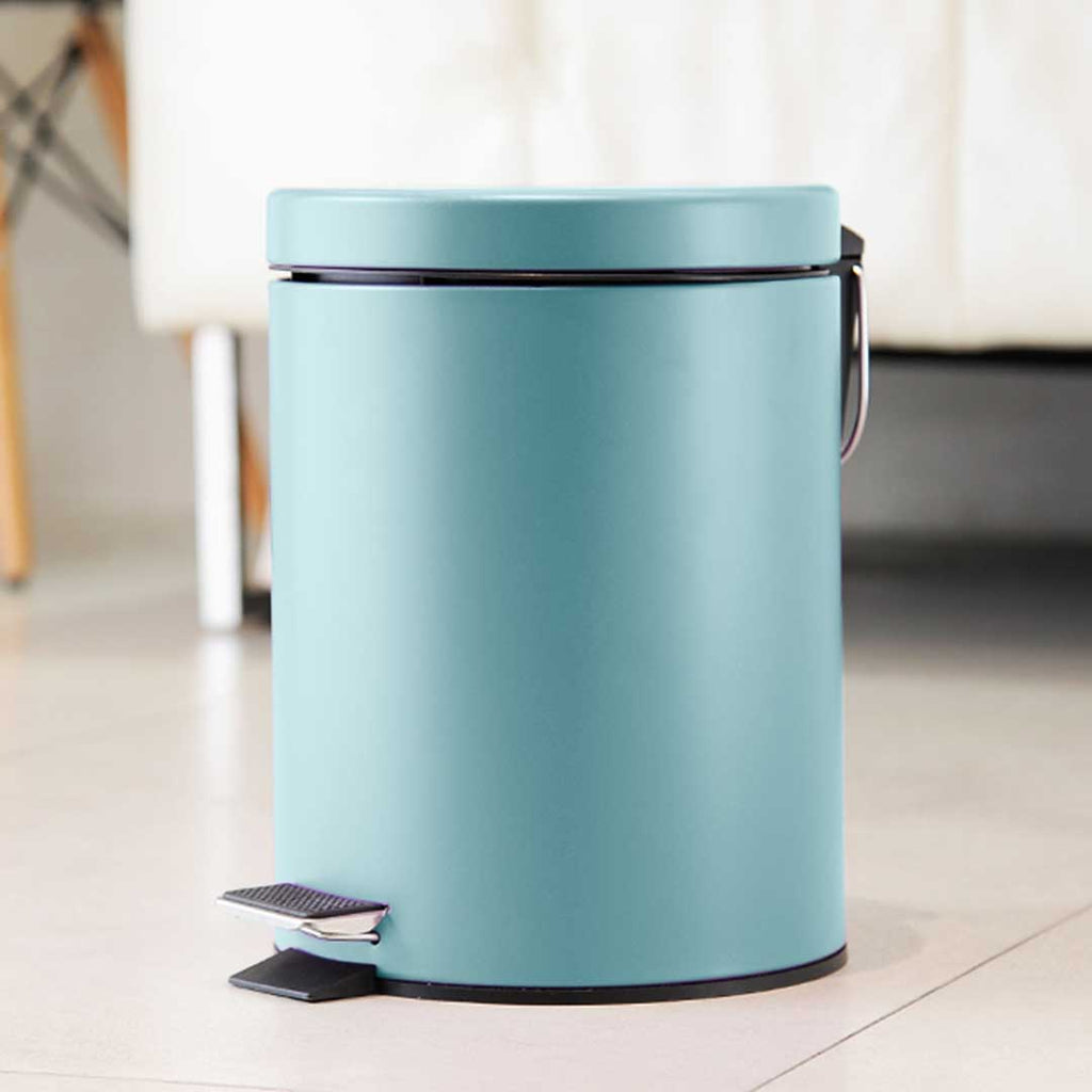 SOGA 2X Foot Pedal Stainless Steel Rubbish Recycling Garbage Waste Trash Bin Round 12L Blue