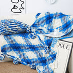 SOGA 90x200cm Throw Blanket  Blue Deep Sea Gradient Dyed Art Stylish Decorative Cozy