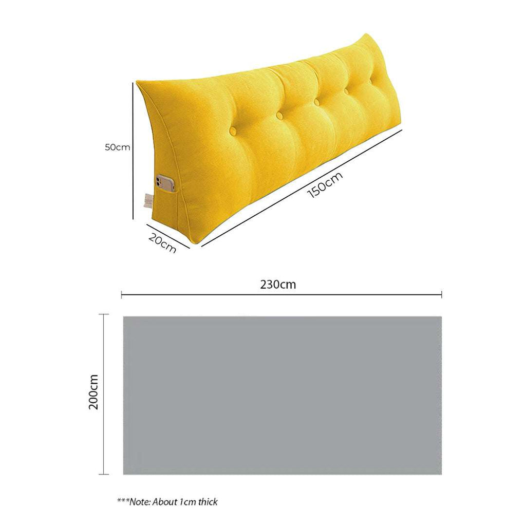 SOGA Home & Living Bundle – Yellow Triangular Wedge Pillow & Yellow Striped Flannel Throw $ 0