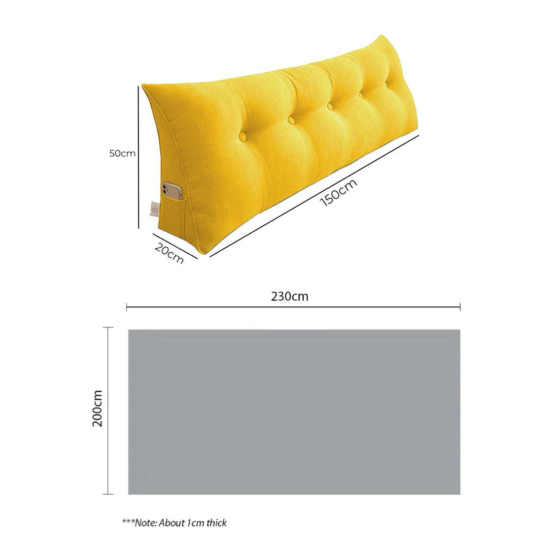 SOGA Home & Living Bundle – Yellow Triangular Wedge Pillow & Yellow Striped Flannel Throw $ 0