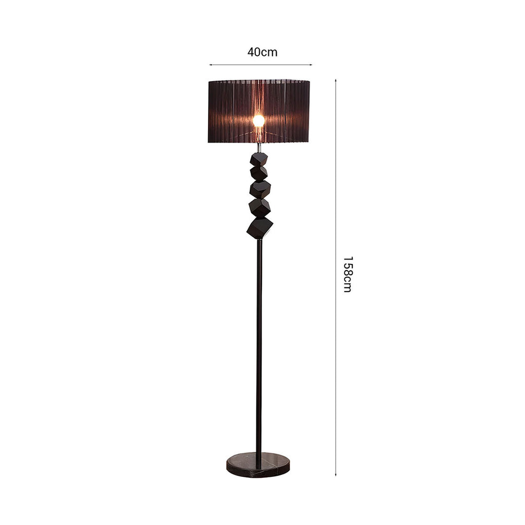 SOGA Floor Lamp Metal Base Standing Light with Dark Shade Tall Lamp