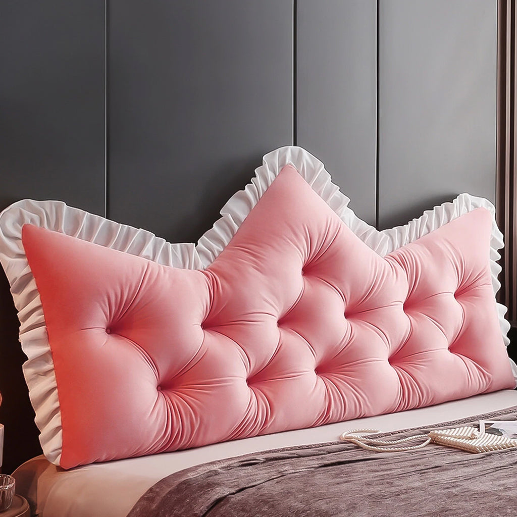 SOGA 120cm Crown Pillow Tufted Pink Headboard Cushion for Bed