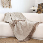 SOGA 160x200cm Coffee Blanket – Vintage Tassel Throw for Rustic Comfort $ 88