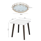 SOGA Home & Living Bundle – White Ceramic Table & Bronze Round Mirror Tray Organizer $ 0