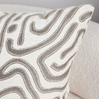SOGA 50cm Gray White Abstract Swirl Pattern Decorative Throw Pillow