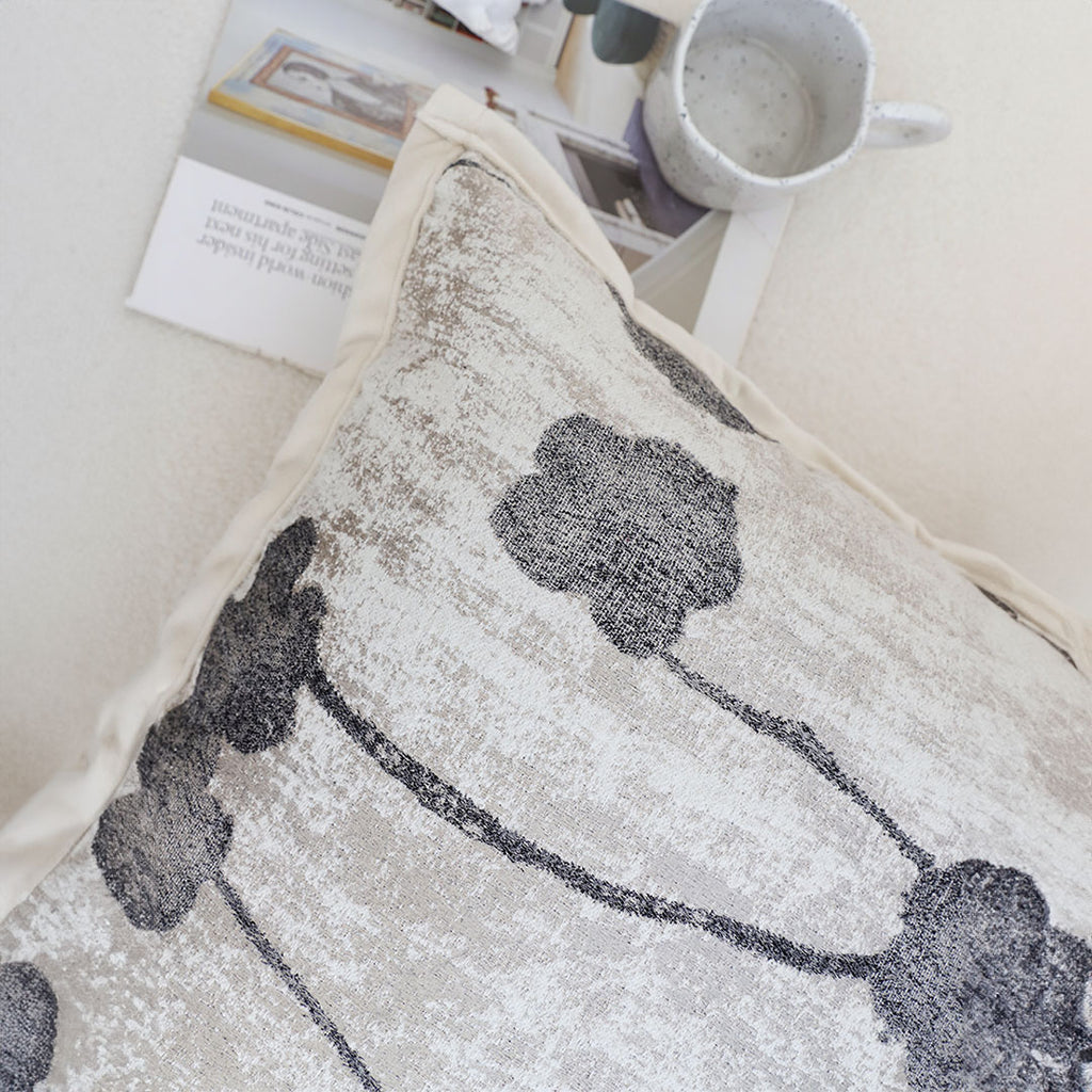 SOGA 2X 45cm Modern Gray Floral Stem Pattern Contemporary Throw Pillow