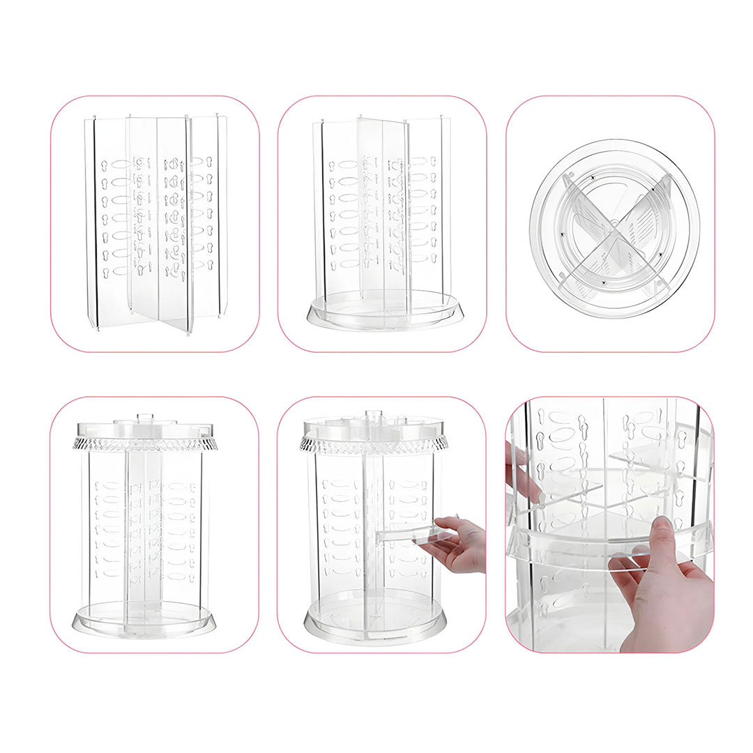 SOGA 360 Degree Rotating Makeup Organizer Cosmetics Holder Display Stand Skincare Home Decor
