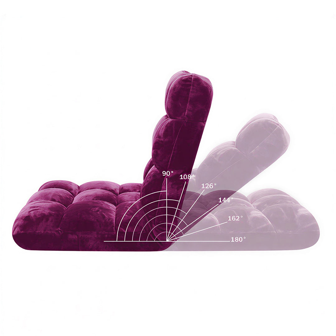 SOGA 2X Floor Recliner Folding Lounge Sofa Futon Couch Folding Chair Cushion Magenta