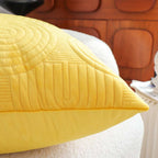 SOGA 2X 50cm Yellow Textured Geometric Pattern Decorative Throw Pillow $ 119