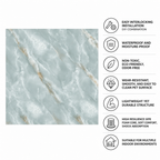 SOGA Peel & Stick Floor and Wall Tiles 30 x 30cm 10 Pack Jade Faux Marble