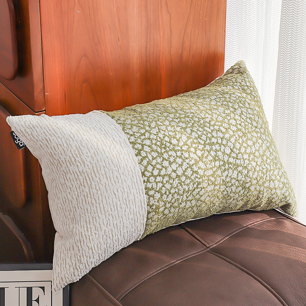 SOGA 35cm Modern Two-Tone Textured Block Design Throw Pillow