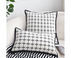 SOGA 50cm Moroccan Black Cross Pattern Black Trim Decorative Throw Pillow